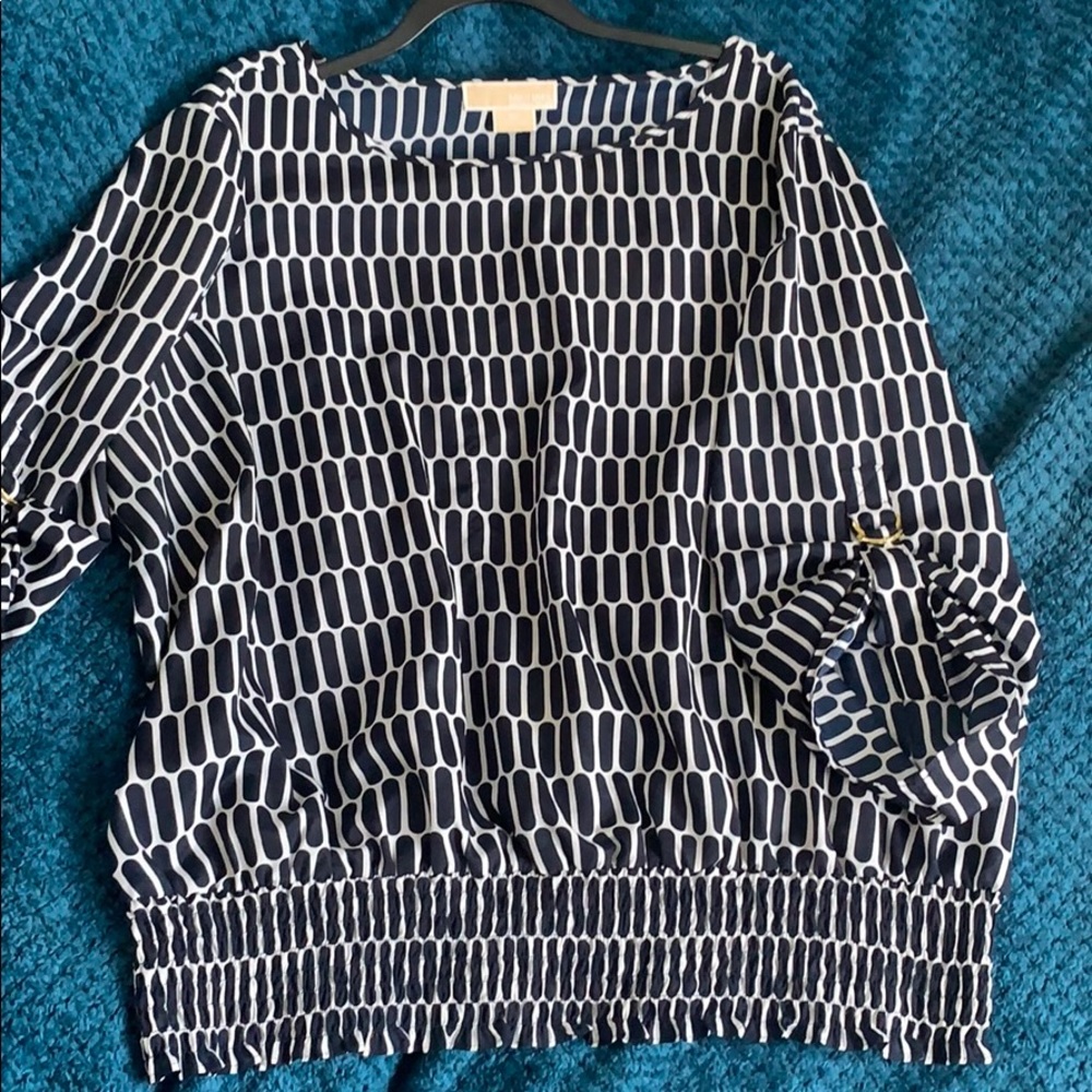 Michael Kors Navy Blue and White Shirt